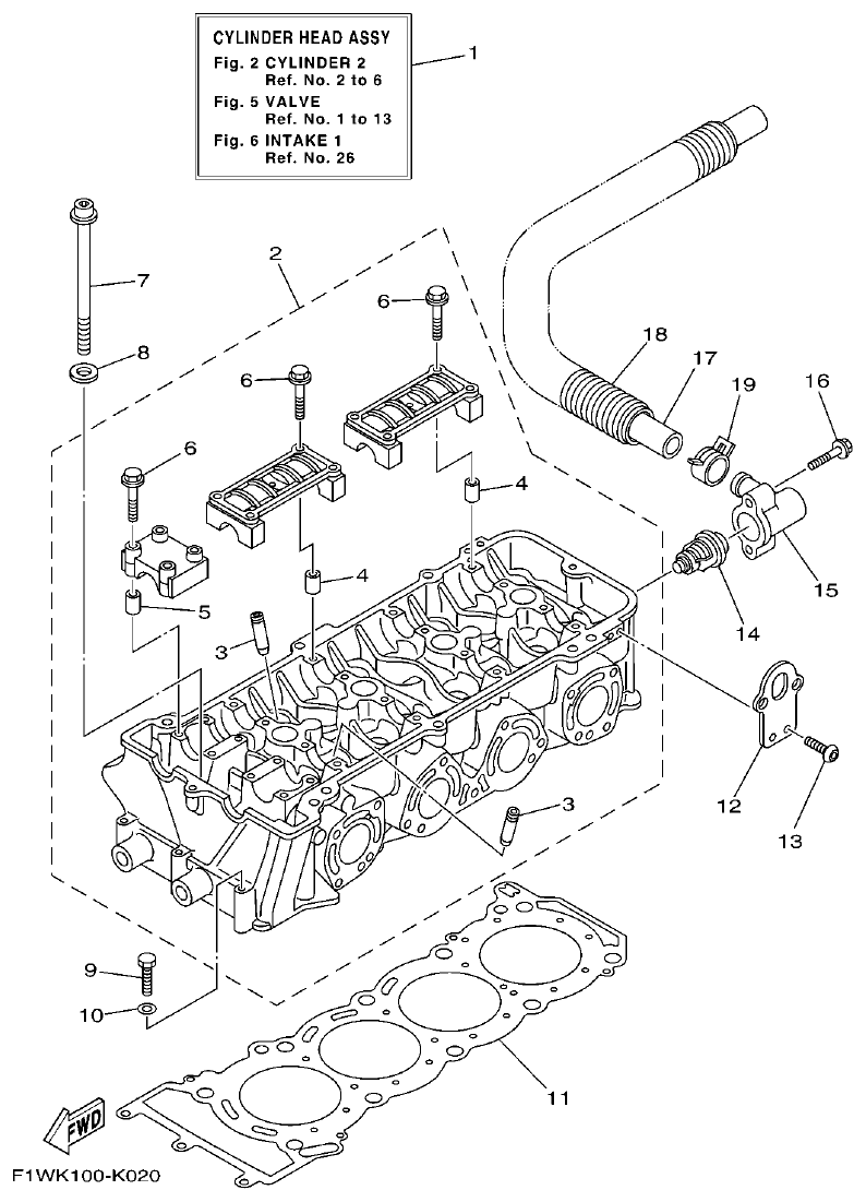 Yamaha FA1800A-M CYLINDER 2 parts diagram